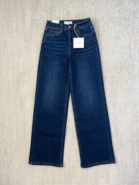 NWT Lovervet by Vervet 90s Vintage Loose Wide Leg Boho Blue Jeans 26/3